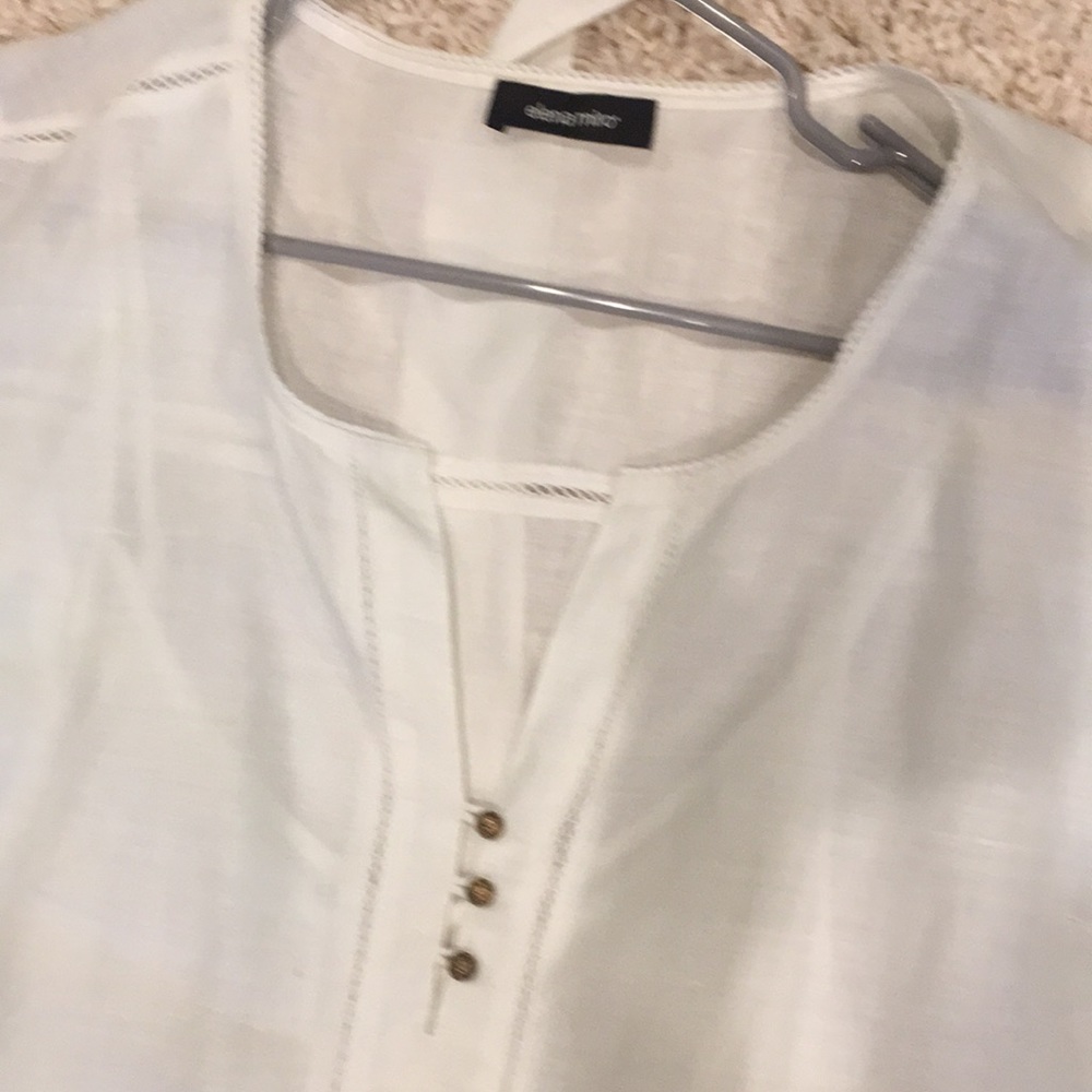 Elena Miro 100% Ramie(fabric) white with floral - Picture 4 of 4